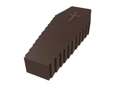 Voxel Coffin v1 001 Low-poly 3D model
