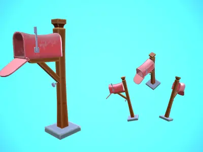 MAILBOX CARTOON STYLIZED Low-poly 3D model
