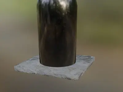 Low poly streetlight pole with light 3D model