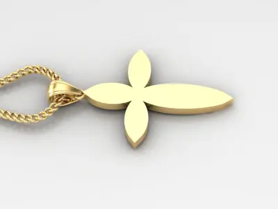 Light Gold 18K Cross Pendant 1CP080 3D print model