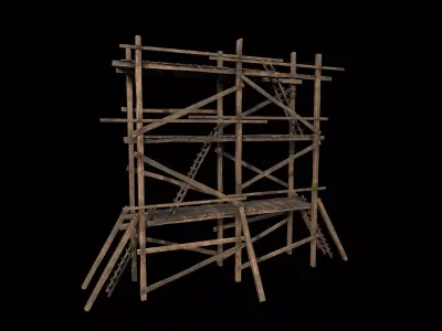 Wooden Gothic Scaffold 3D model
