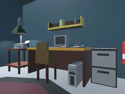 9t5 Low Poly Office Low-poly 3D model