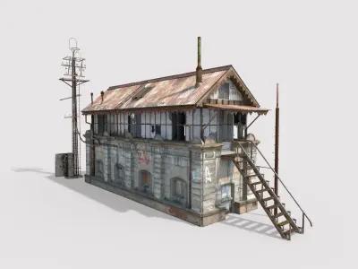 Abandoned Railroad  Signal Cabin 3D model