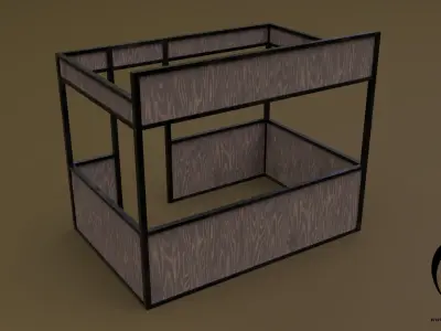 Stall stand Set 4M1T 04 R Low-poly 3D model