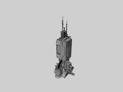 Sci-fi Tower building 3D model
