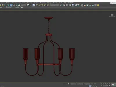 Cylinder Fixture Traditional Opal Glass Pendant Lighting Low-poly 3D model