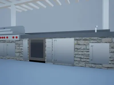 Outdoor Kitchen Low-poly 3D model