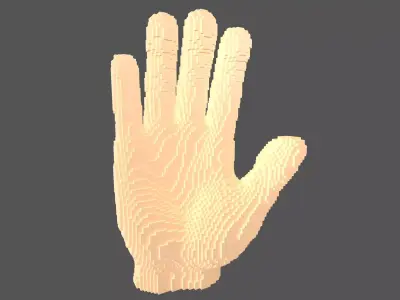 Voxel Style Hand v1 002 3D model