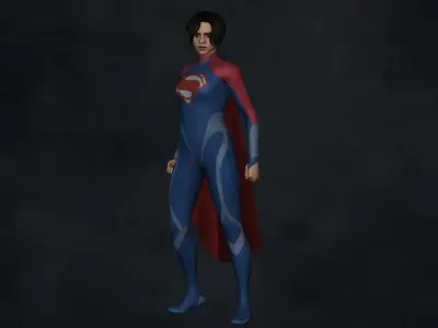 Supergirl The Flash 2023 Low-poly 3D model Low-poly 3D model