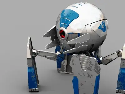Ball Droid  rigged  - animated character 3D model