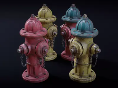 Fire Hydrant Low-poly 3D model
