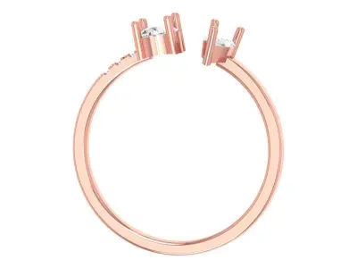 Solitaire Women Light Weight Pear Round Stone Band Ring 3D print model