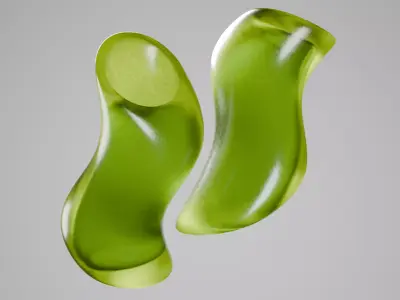 Modern Organic Glass Vase 3D Model Free 3D model