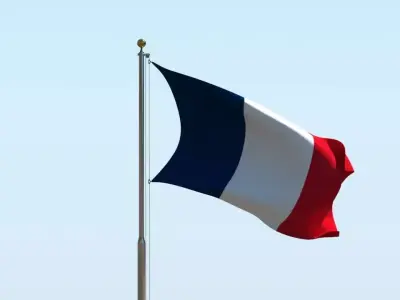 Animated France Flag 3D model