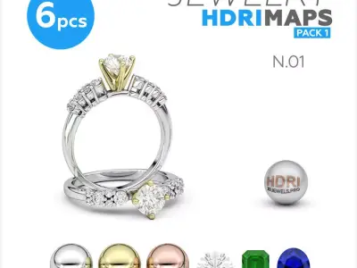 6 Contrast Light Studio HDRI For 3D Jewelry Rendering Pack1 Texture