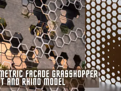 Grasshopper Parametric Hexagonal Facade Script and Model 3D model