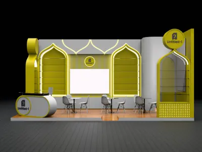 Booth Exhibition Stand Stall 3x6m Height 300cm 2 Side 3D Model 3D model