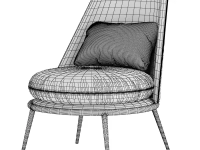 Aurora armchair cantori 3D model