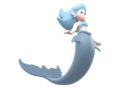 Mermaid Character v1 001 Low-poly 3D model