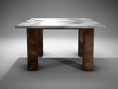 Square Marble Table Free 3D model