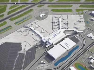 Palm Beach Airport Low-poly 3D model