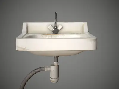 Sink Retro Old Low-poly 3D model