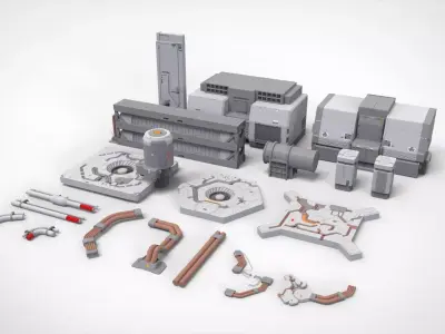 sci-fi Architecture kitbash 31 3D model