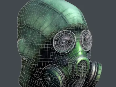 Gas mask helmet scifi Low-poly character art game space Low-poly 3D model get