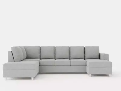 Crazy U Sofa Xxl Divan Right Light Gray Low-poly 3D model