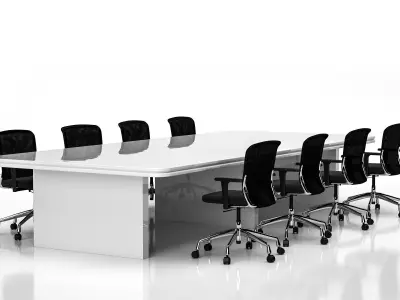 Conference Meeting Room Furniture 01 3D model