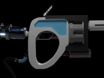 Sci-Fi Hi-tech Water Gun Low-poly 3D model