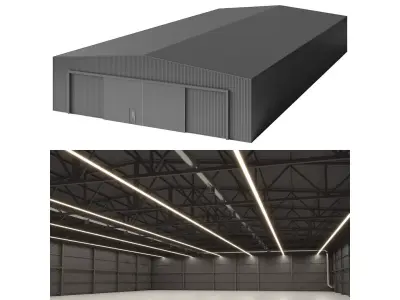 Warehouse Hangar interior exterior 3D model