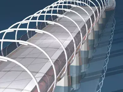 Bridge over body of water 3D model