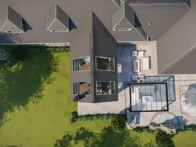 Backyard design of American house sketchup model with lumion 3D model