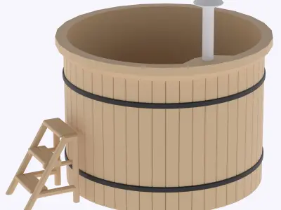 miniature Wooden outdoor hot tub multi-color print  3D print model