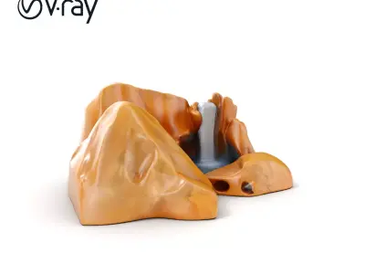 Realistic Waterfall Rock Model Pack for Landscape Scenes Low-poly 3D model