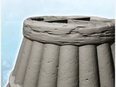 Traditional round hut with rounded tile roof and window 14 - Med 3D print model