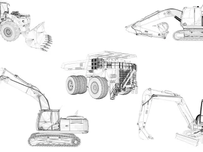  Hitachi Construction Machinery Collection - All Models Rigged 