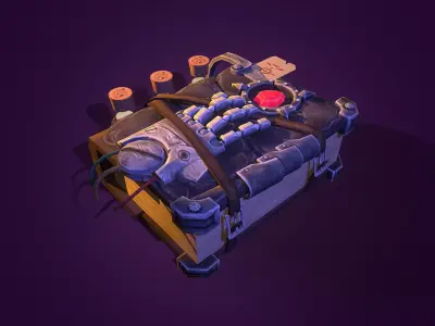 Stylish Cartoon Magic Book Low-poly 3D model
