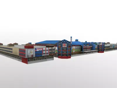 Mall Building Pontianak Kalimantan indonesian Low-poly 3D model