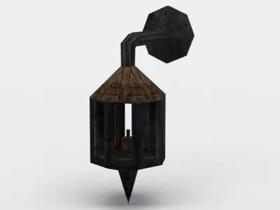 Street lamp Low-poly 3D model 36