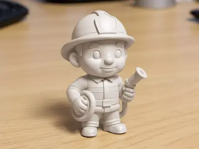 Cartoon Firefighter 3D Printable 3D print model purchase