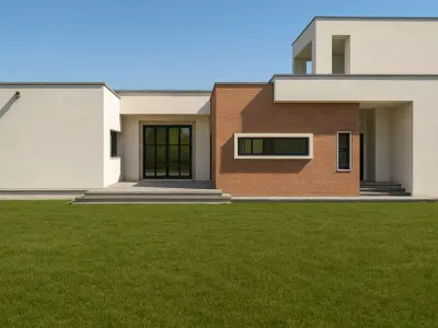3d model small House with Garden Low-poly 3D model