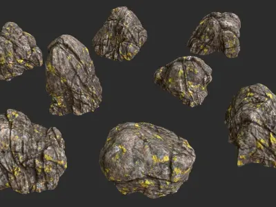 Granite Rocks 02 Low-poly 3D model