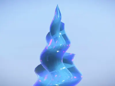 Spiral Pyramid Blue Glass 3D model
