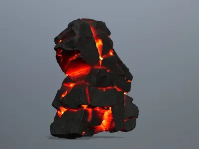 Volcanic Stone Low-poly 3D model