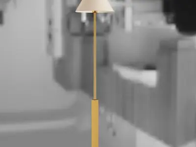 Postmodern floor lamp with textile shade 3D model