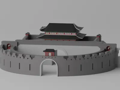 KOREA Suwon Hwaseong Fortress Castle 3D model