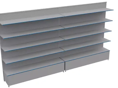 Supermarket Shelves Low-poly 3D model