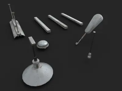 Industrial lighting Set Low-poly 3D model